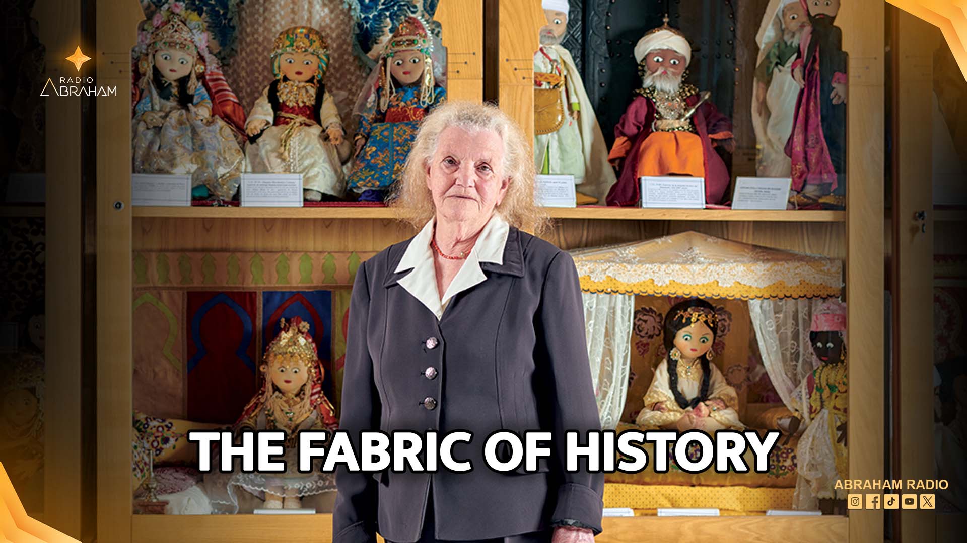 Intricately crafted historical miniatures dressed in traditional 8th-century to modern Moroccan and Amazigh attire inside a museum.