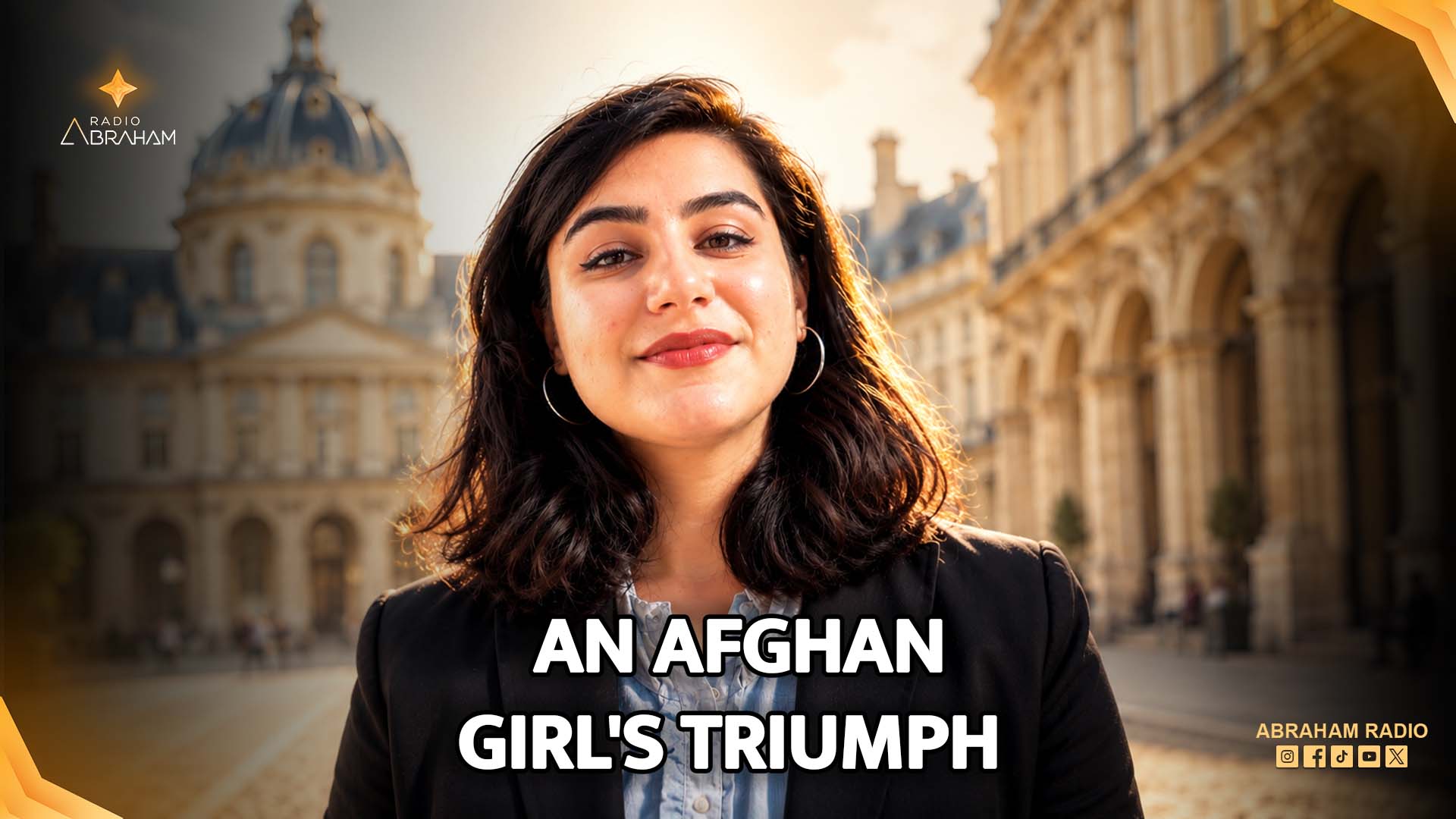 Afghan scholar and software engineer Najwa discussing social innovation and education pathways in Paris.